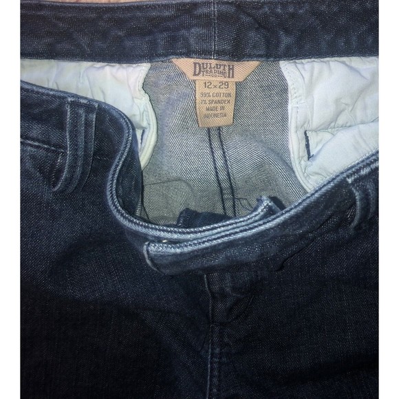 Duluth Trading Bootcut Denim Jeans Medium Wash -5 pocket Size 12- 29 Inseam - Picture 3 of 3